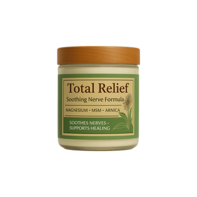 Total Relief - Magnesium Cream - Topical Lotion for Muscles, Joints & Legs - Magnesium Chloride with MSM, Arnica & B6